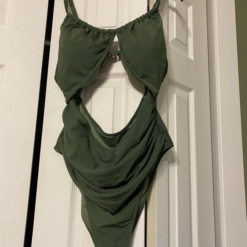 Green Cutout Swimsuit